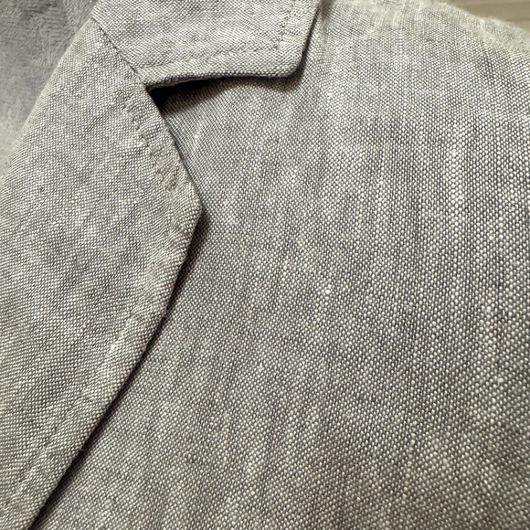 Muji 100% Linen Women Blazer Size:XS Single Breasted Gray Business casual - Picture 4 of 13